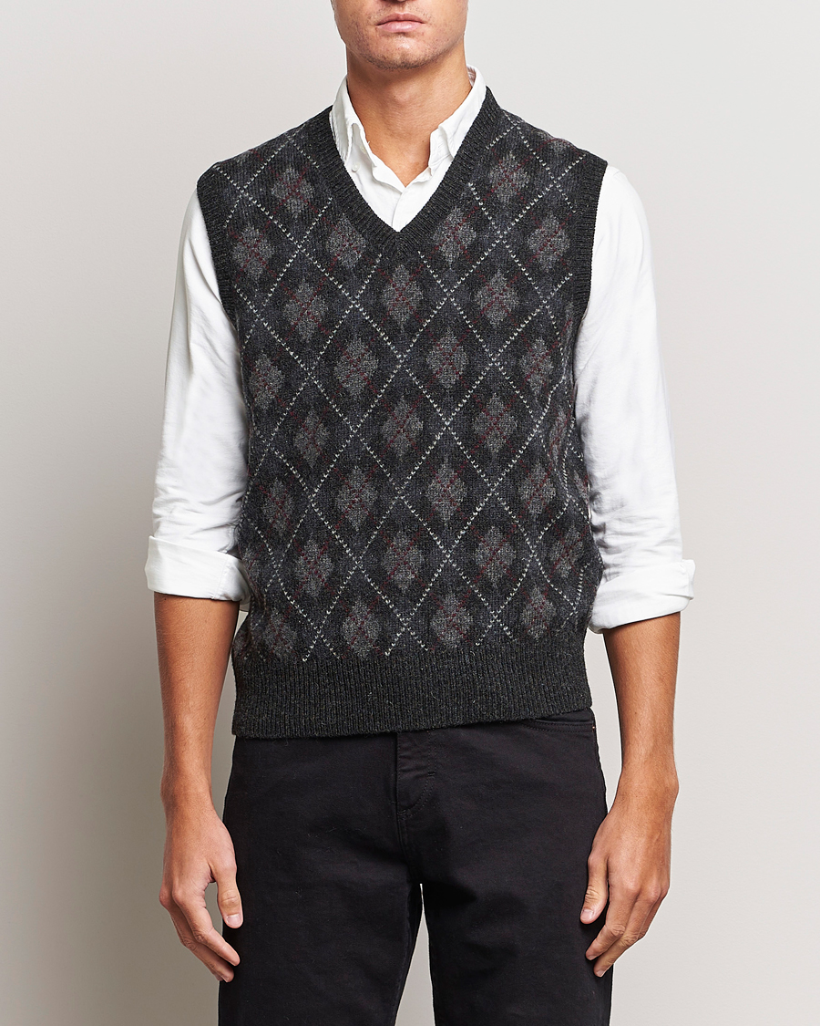 Homme | Pulls Et Tricots | Polo Ralph Lauren | Wool Argyle Slipover Charcoal