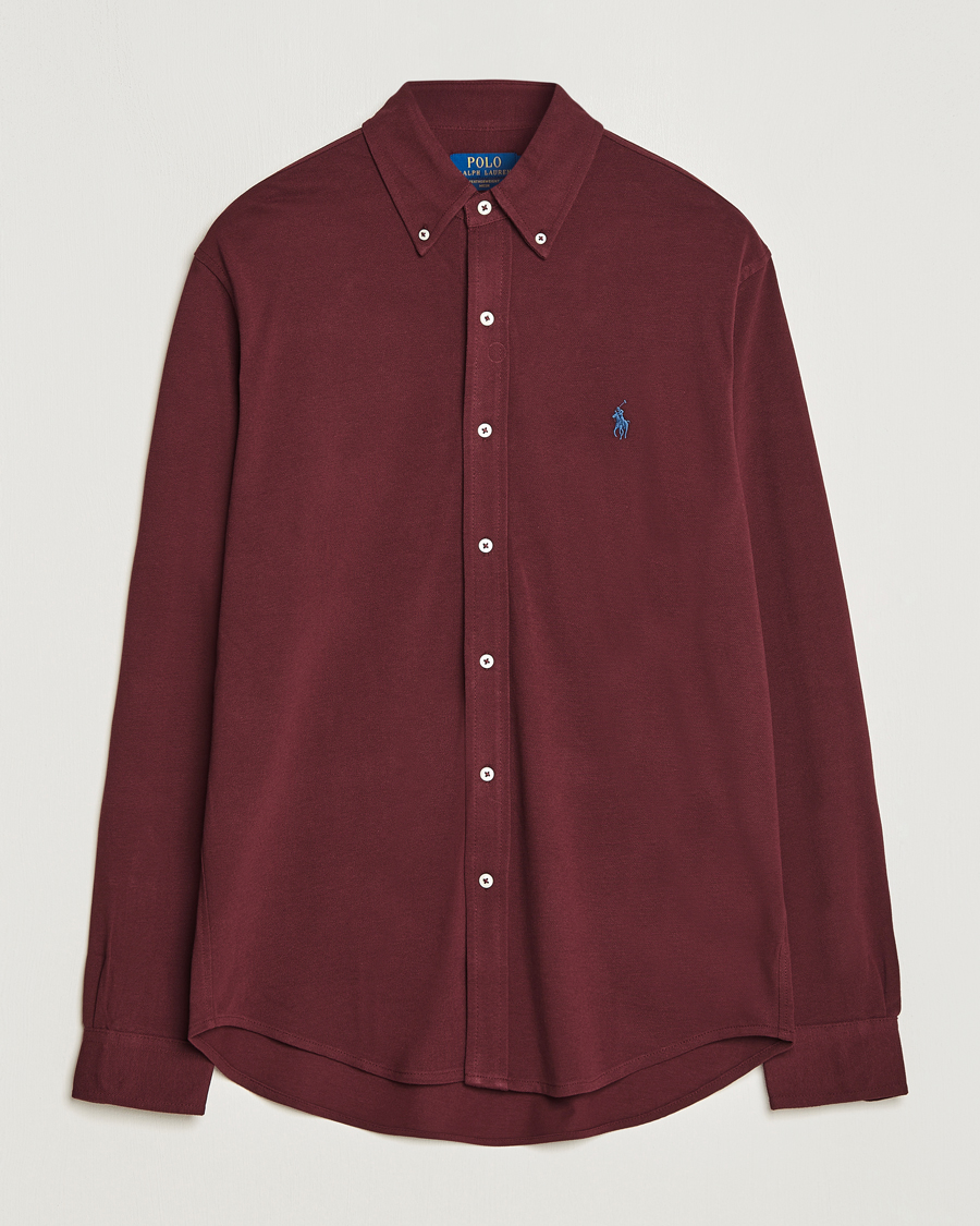 Homme | Chemises | Polo Ralph Lauren | Slim Fit Featherweight Mesh Shirt Harvard Wine