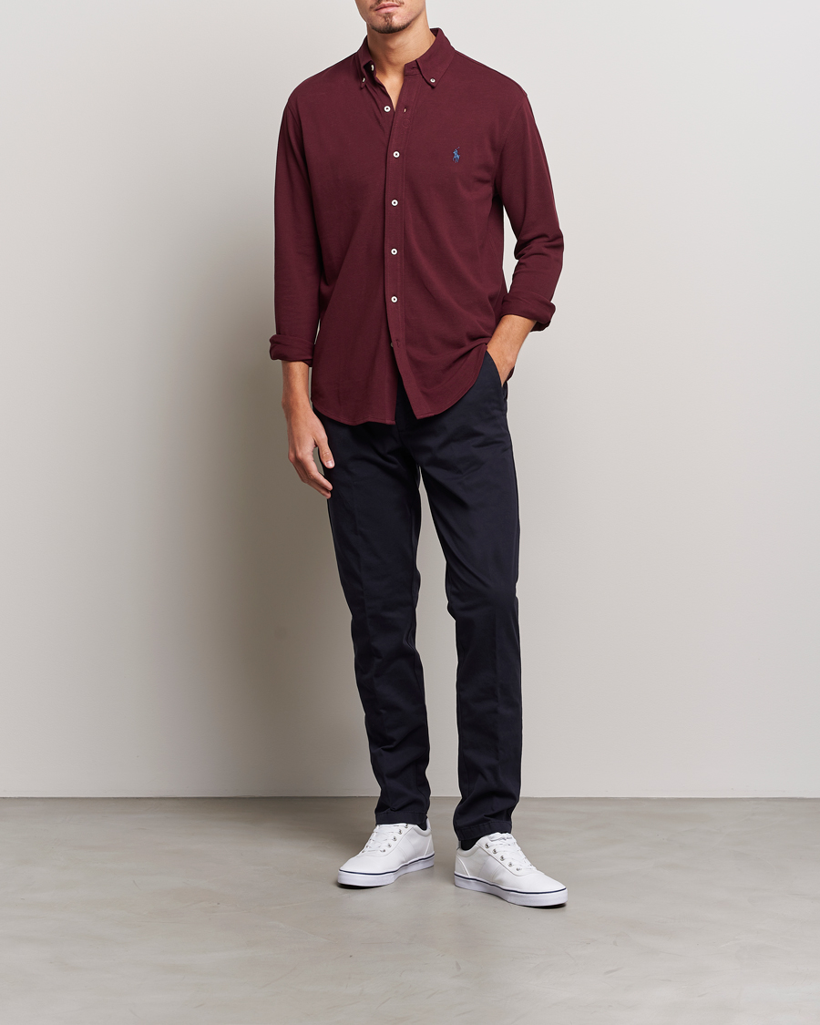 Homme | Chemises | Polo Ralph Lauren | Slim Fit Featherweight Mesh Shirt Harvard Wine