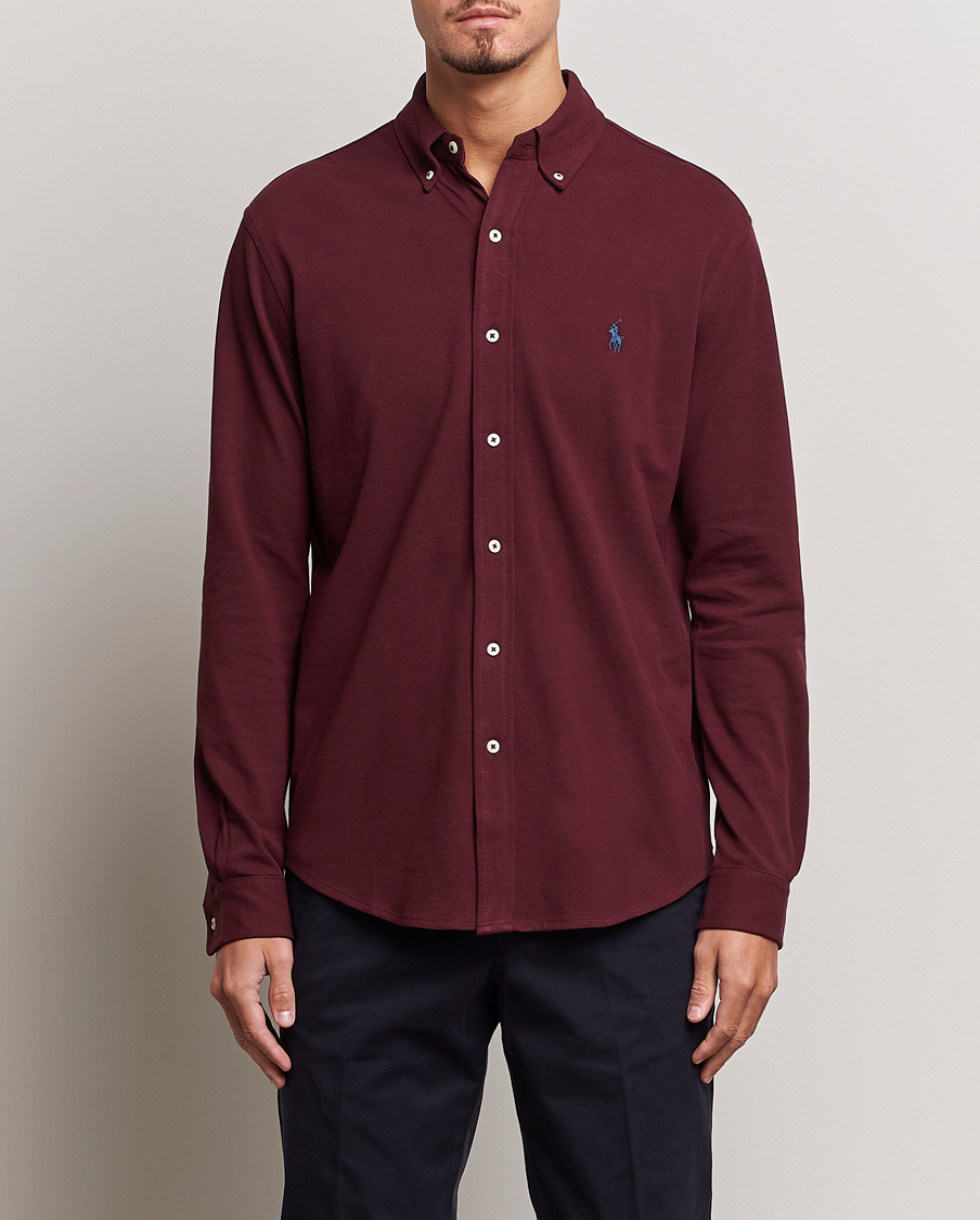Homme | Chemises | Polo Ralph Lauren | Slim Fit Featherweight Mesh Shirt Harvard Wine