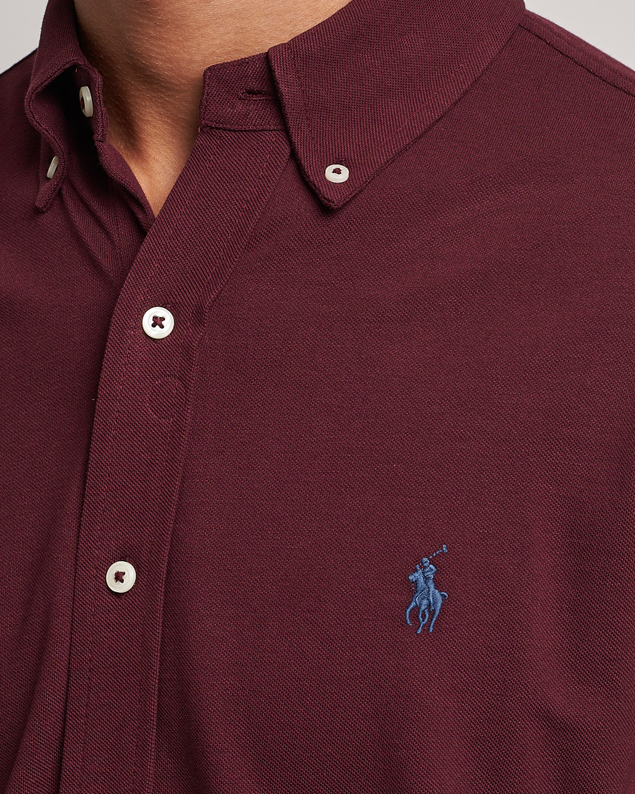 Homme | Chemises | Polo Ralph Lauren | Slim Fit Featherweight Mesh Shirt Harvard Wine