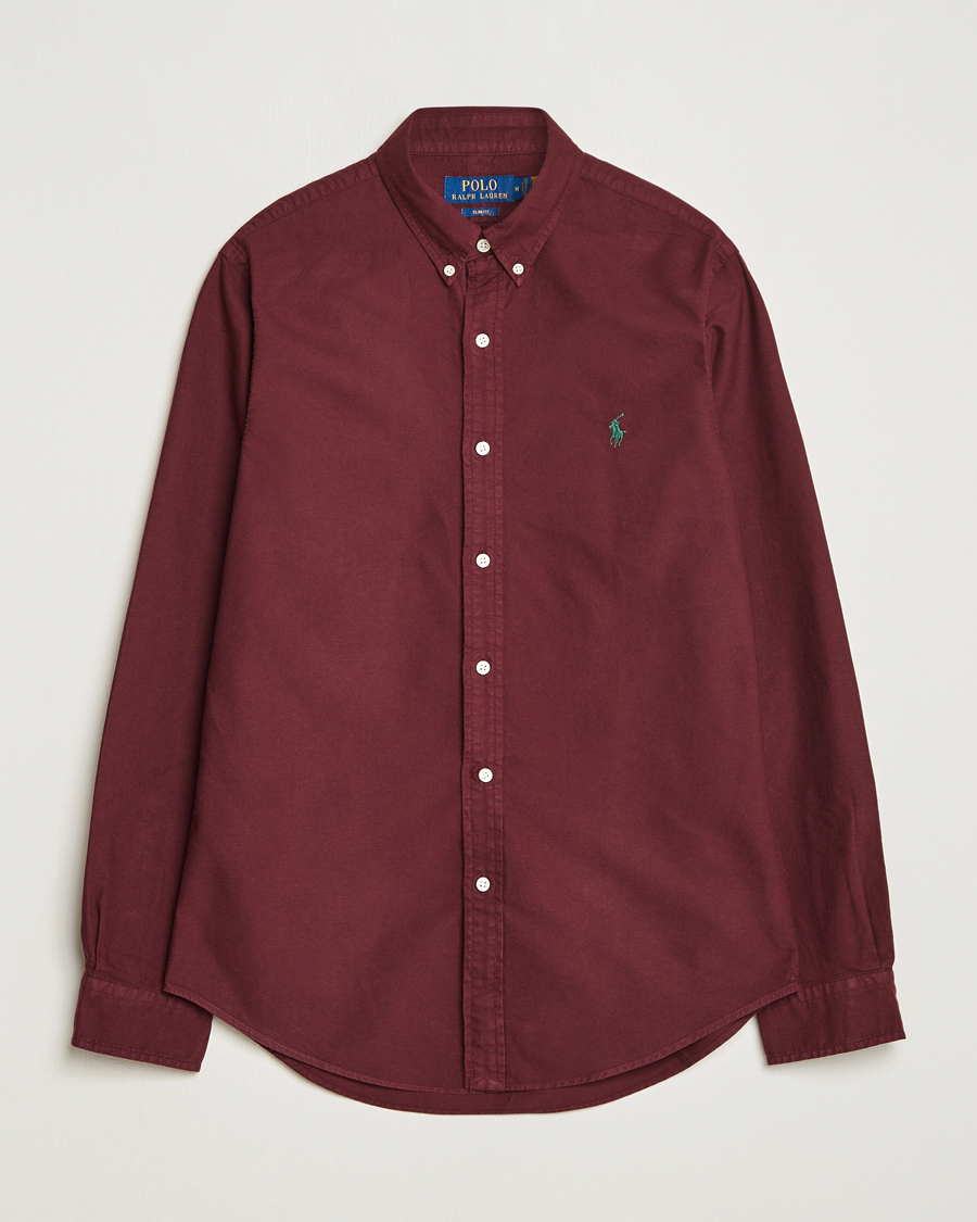 Homme | Chemises | Polo Ralph Lauren | Slim Fit Garment Dyed Oxford Harvard Wine