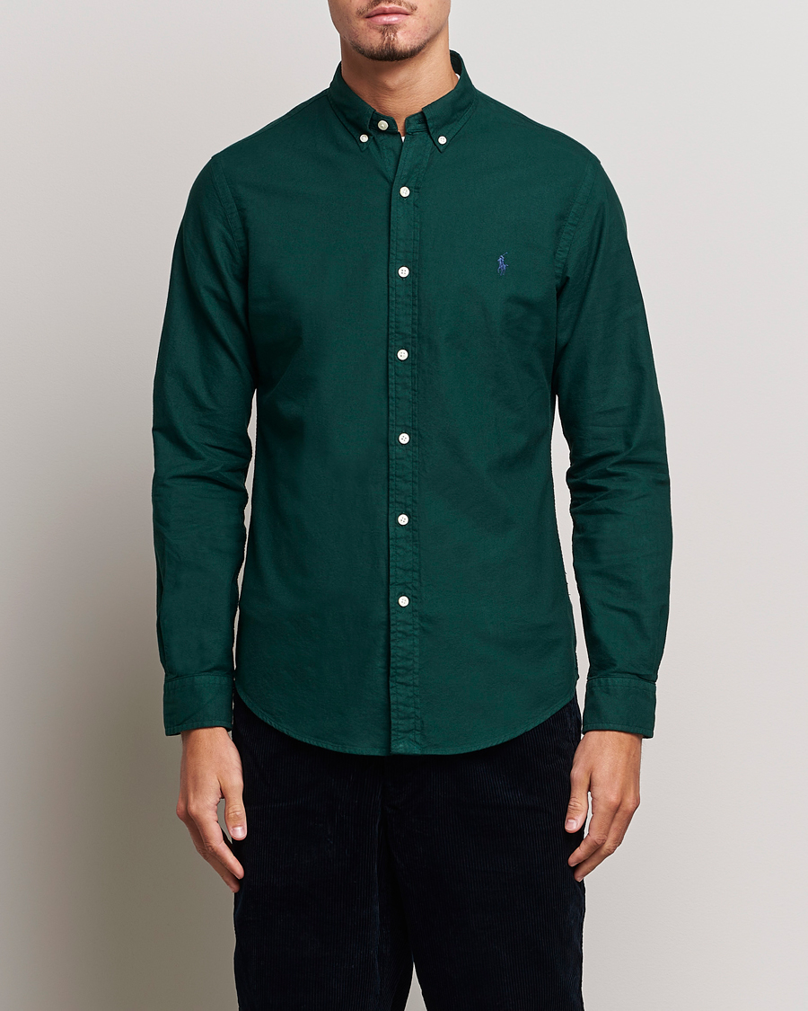 Homme |  | Polo Ralph Lauren | Slim Fit Garment Dyed Oxford Moss Agate