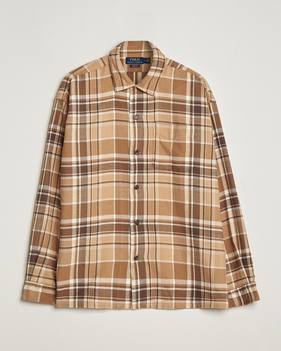 Homme | Chemises | Polo Ralph Lauren | Brushed Flannel Checked Shirt Khaki/Brown