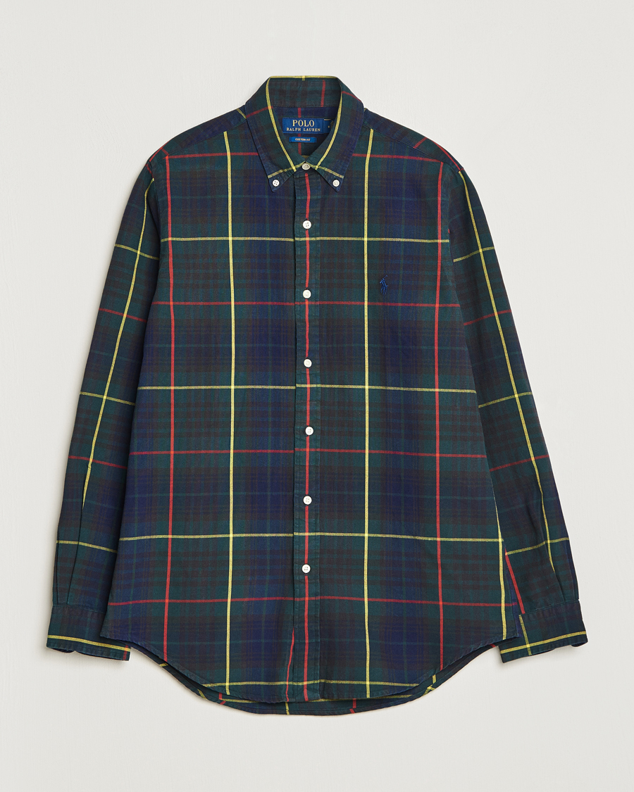 Homme | Chemises | Polo Ralph Lauren | Custom Fit Checked Oxford Shirt Navy/Green