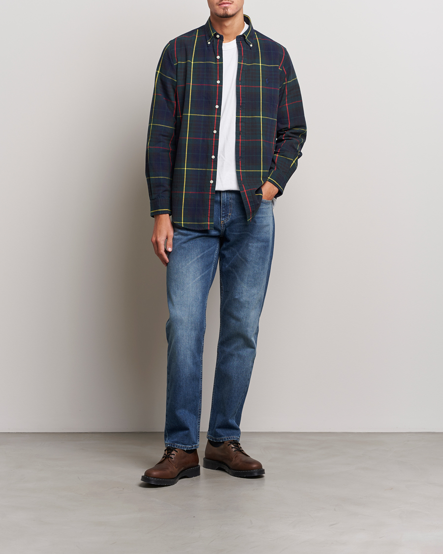 Homme | Chemises | Polo Ralph Lauren | Custom Fit Checked Oxford Shirt Navy/Green