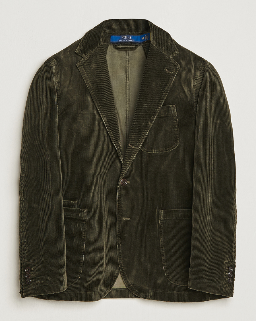 Homme | Blazers | Polo Ralph Lauren | Corduroy Stretch Blazer Oil Cloth Green
