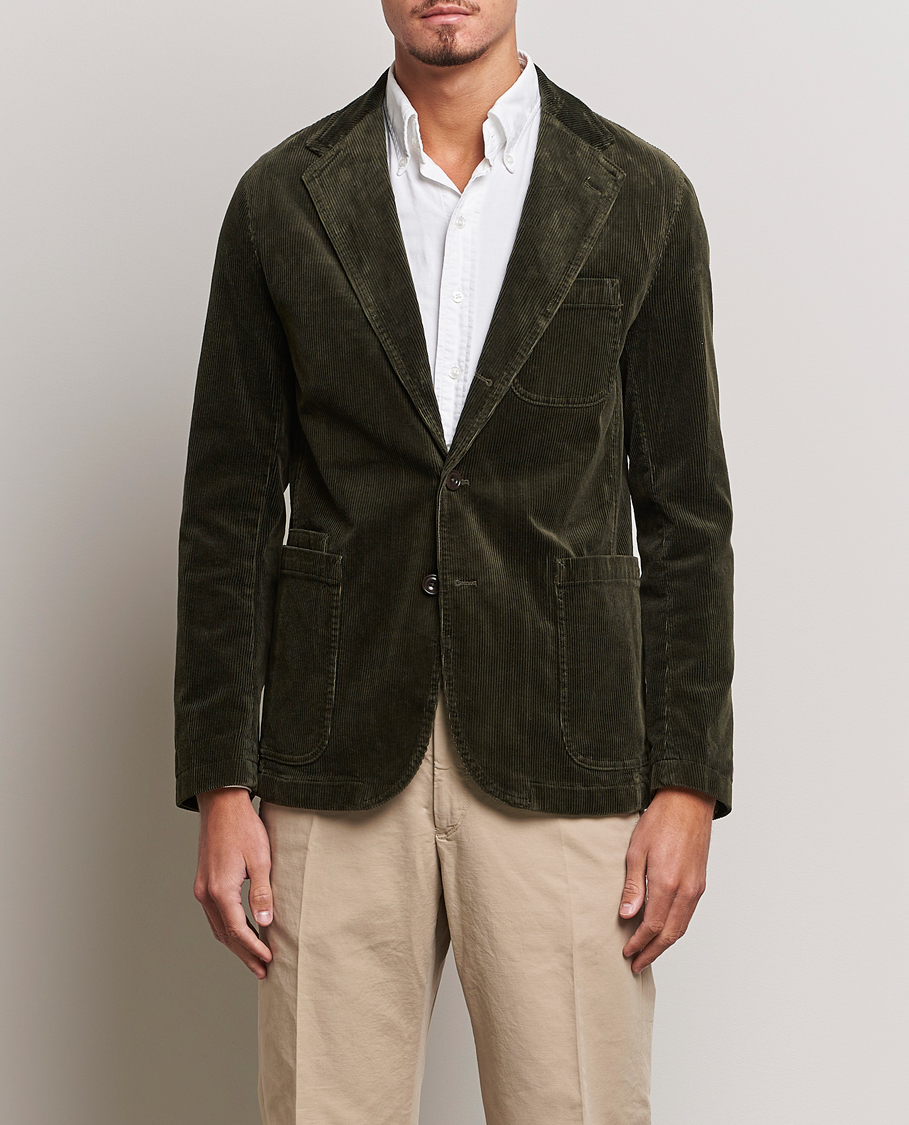 Homme | Blazers | Polo Ralph Lauren | Corduroy Stretch Blazer Oil Cloth Green