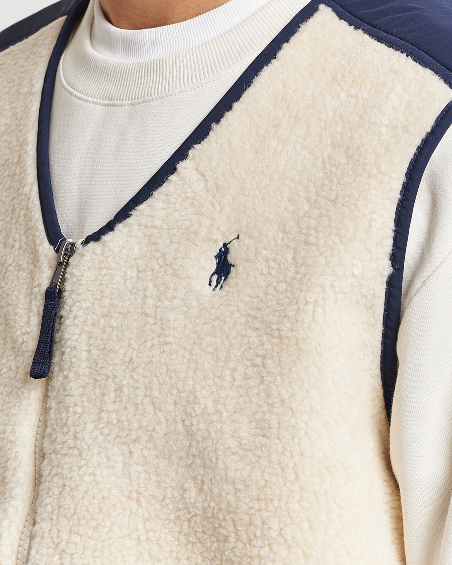 Homme | Manteaux Et Vestes | Polo Ralph Lauren | Gilet Pile Vest Winter Cream/Newport Navy
