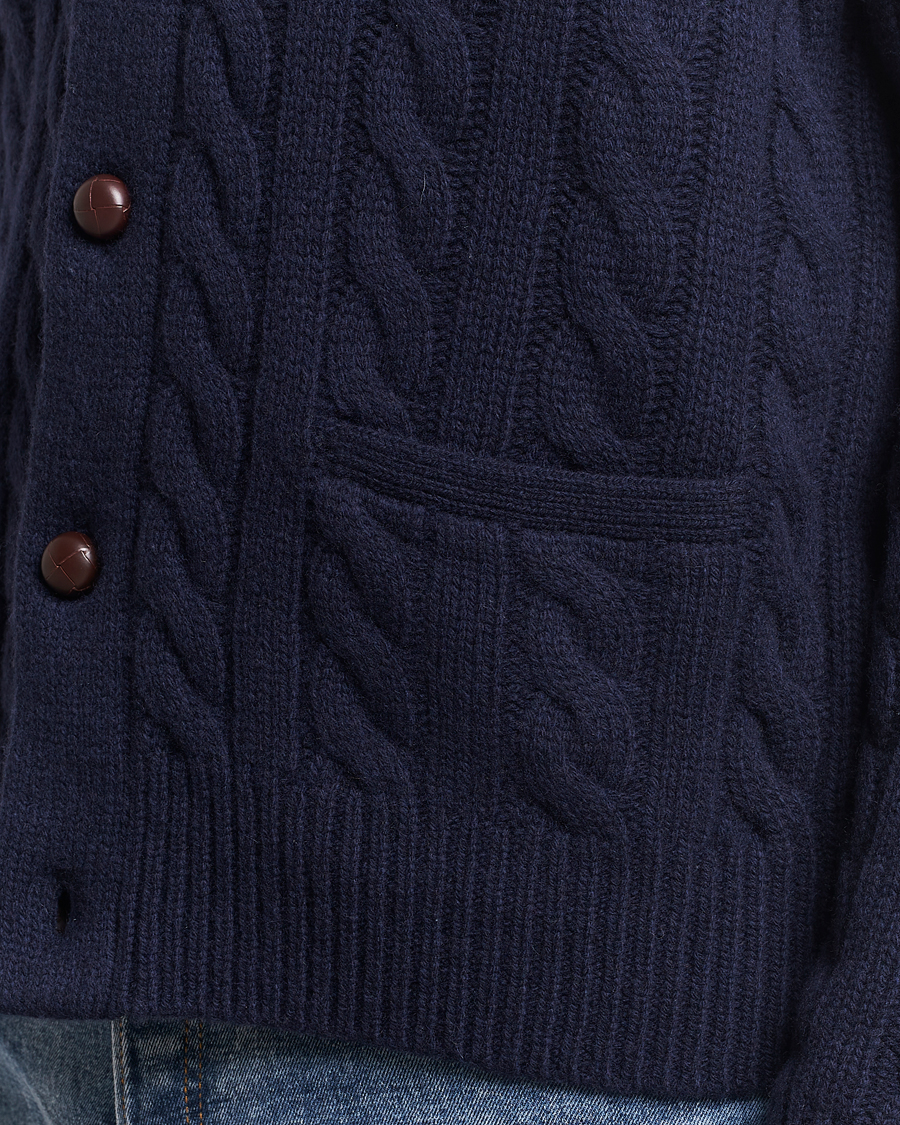 Homme | Pulls Et Tricots | Polo Ralph Lauren | Wool Cable Cardigan Hunter Navy