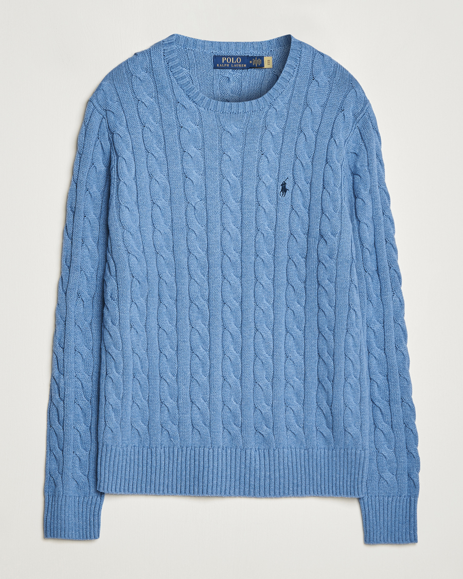 Homme | Pulls Et Tricots | Polo Ralph Lauren | Cotton Cable Pullover Sky Blue Heather