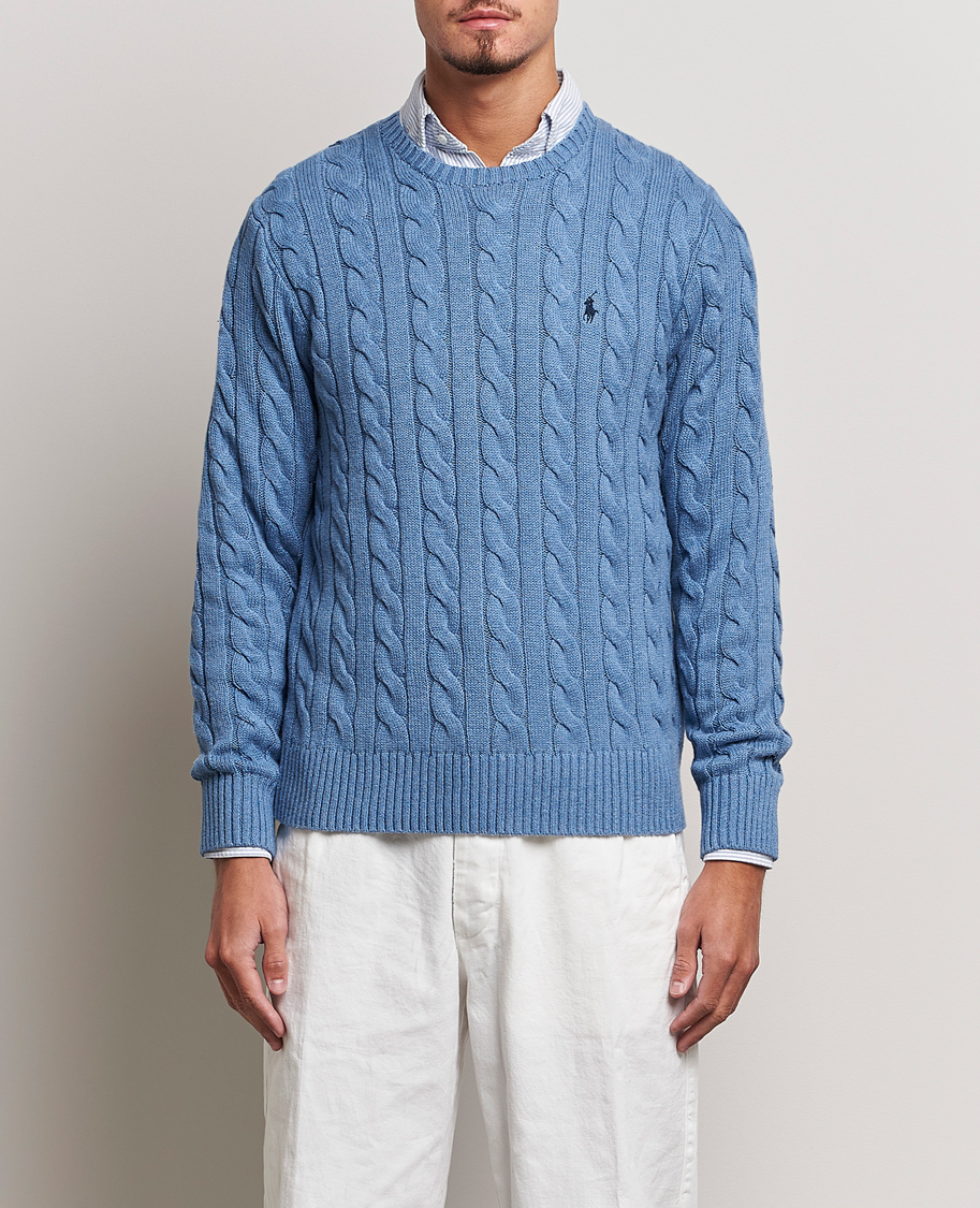 Homme | Pulls Et Tricots | Polo Ralph Lauren | Cotton Cable Pullover Sky Blue Heather