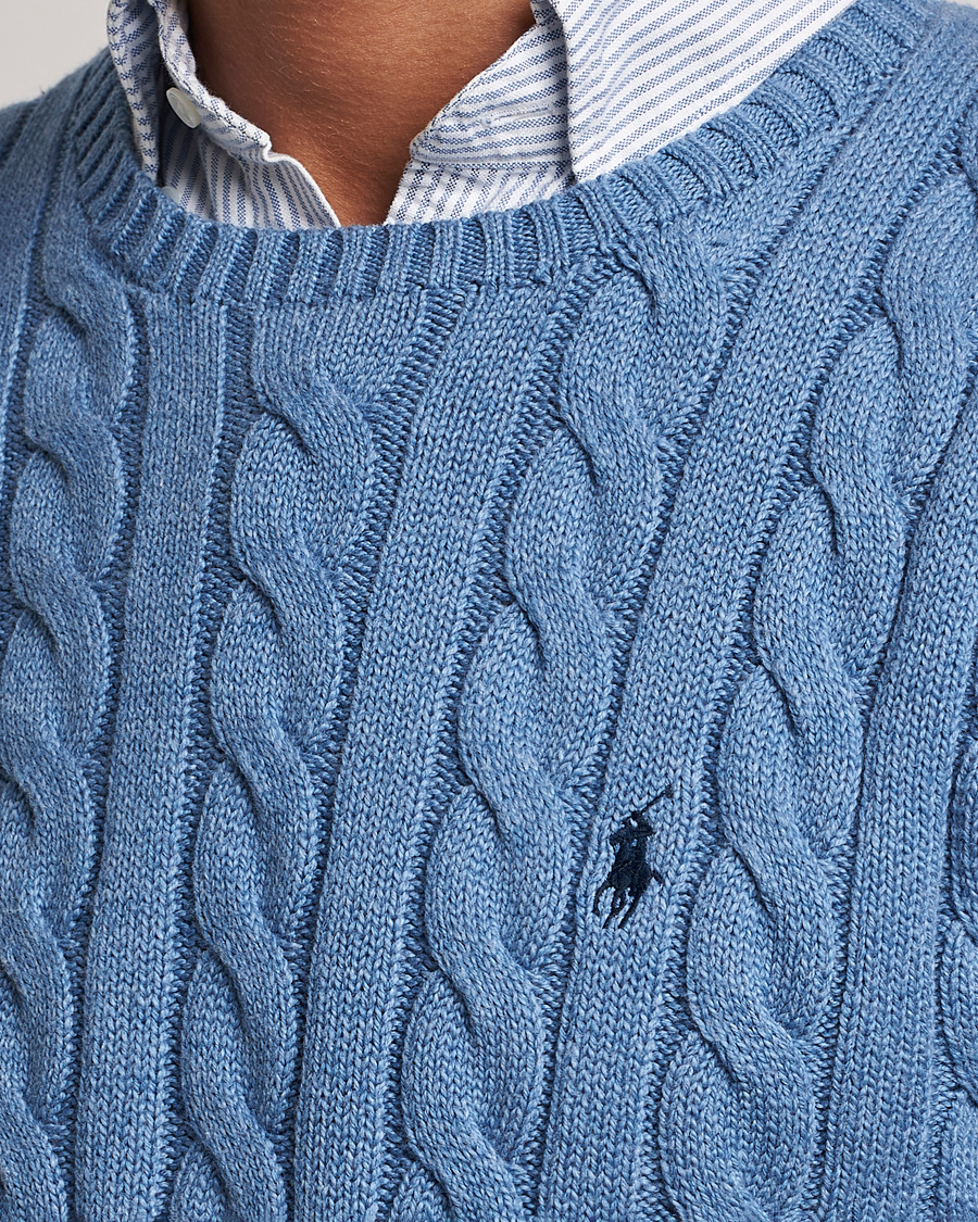 Homme | Pulls Et Tricots | Polo Ralph Lauren | Cotton Cable Pullover Sky Blue Heather