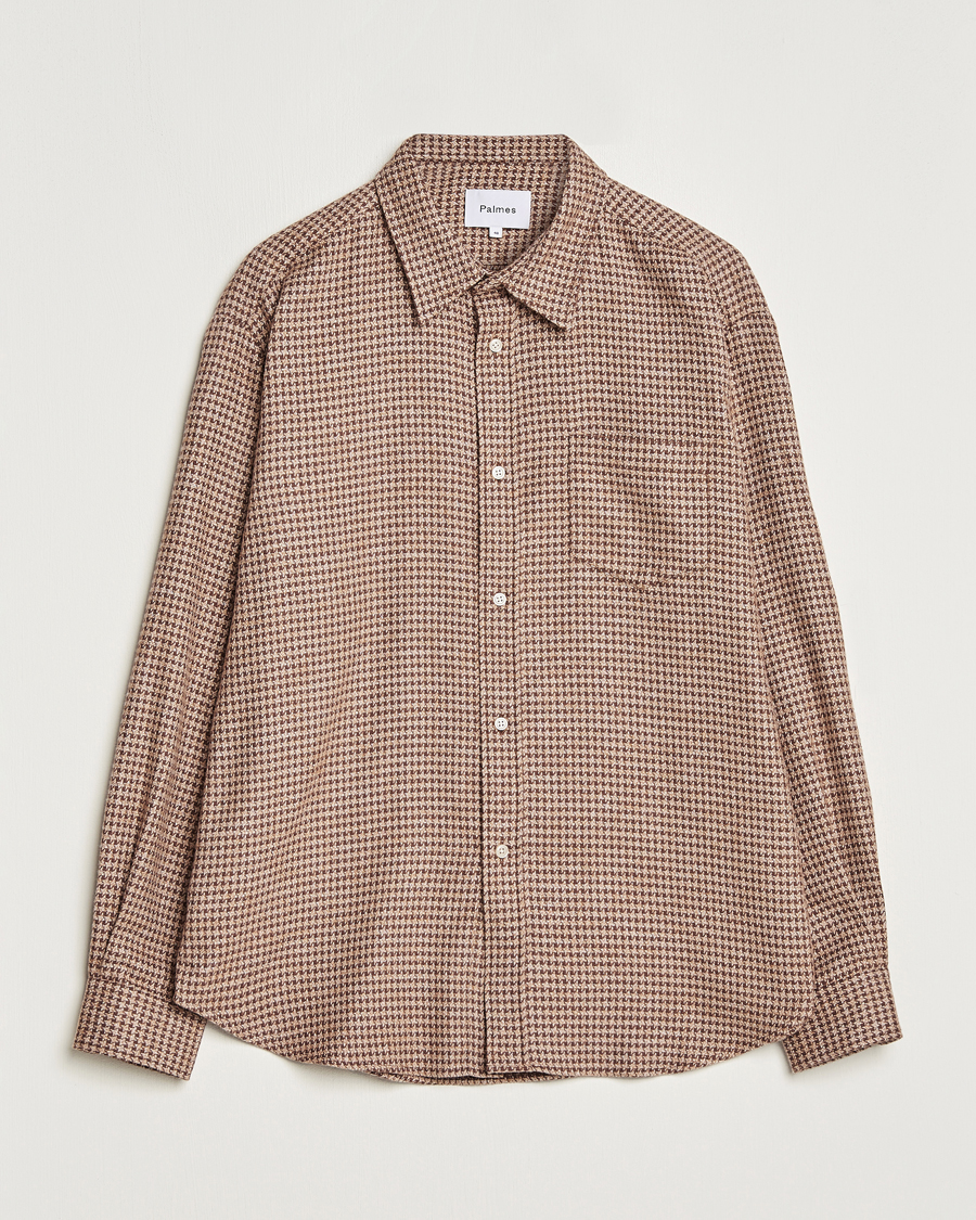 Homme | Chemises | Palmes | Cyrus Houndstooth Cotton Shirt Brown