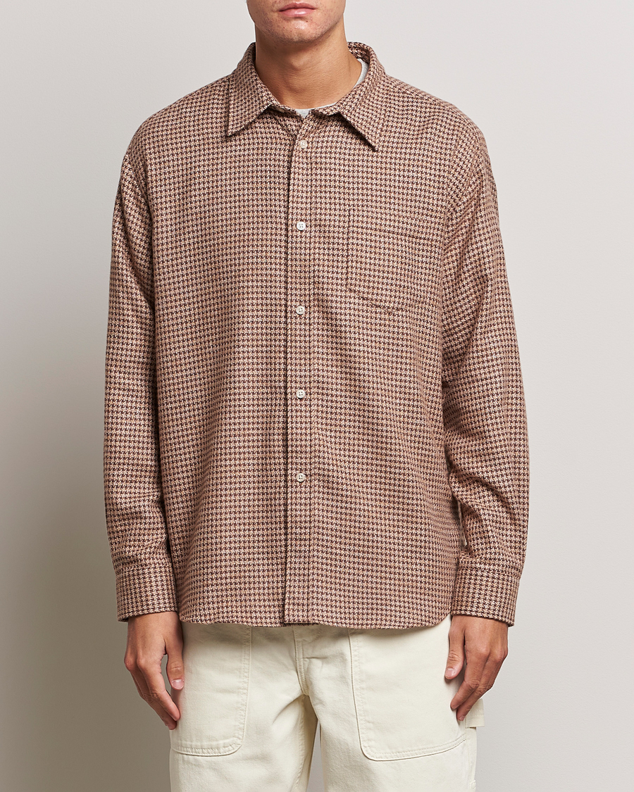 Homme | Chemises | Palmes | Cyrus Houndstooth Cotton Shirt Brown