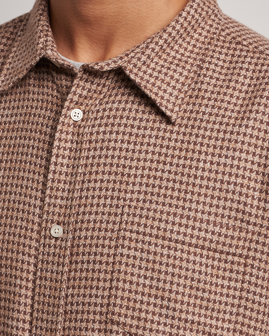 Homme | Chemises | Palmes | Cyrus Houndstooth Cotton Shirt Brown