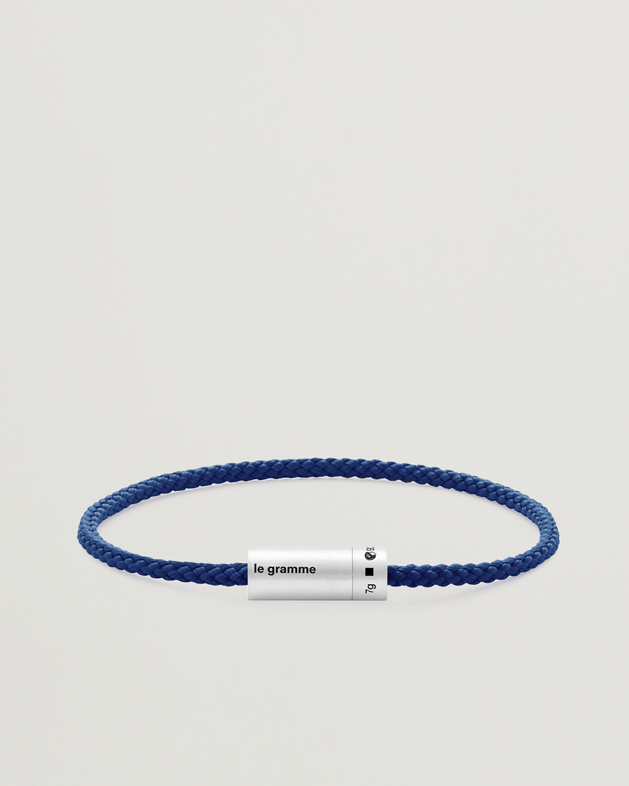 Homme | Bijoux | LE GRAMME | Nato Cable Bracelet Blue/Sterling Silver 7g