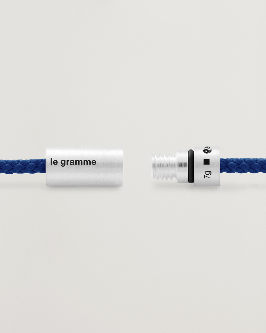 Homme | Sections | LE GRAMME | Nato Cable Bracelet Blue/Sterling Silver 7g