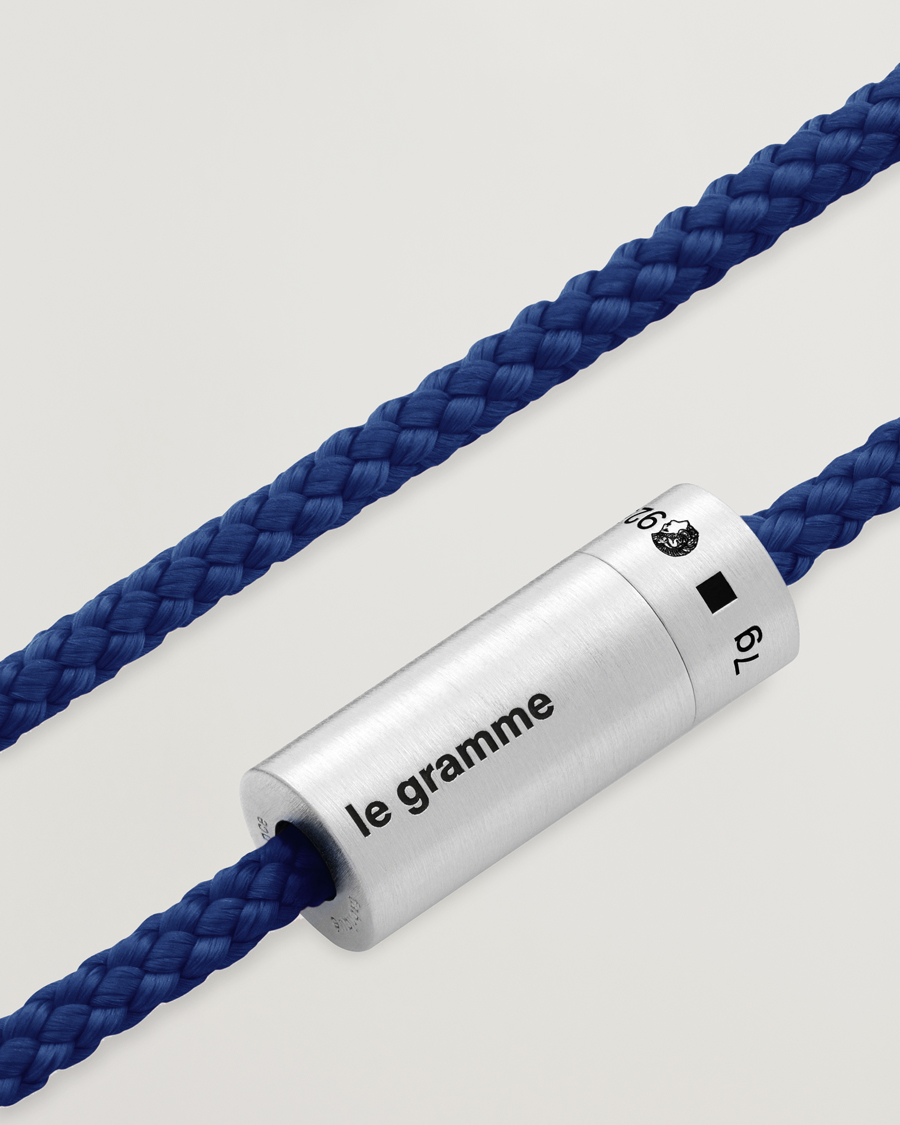 Homme | Bijoux | LE GRAMME | Nato Cable Bracelet Blue/Sterling Silver 7g
