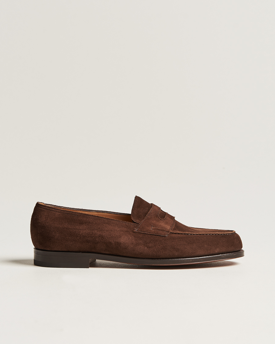 Homme | Loafers | John Lobb | Lopez Penny Loafer Dark Brown Suede
