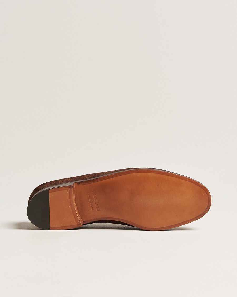 Homme | Loafers | John Lobb | Lopez Penny Loafer Dark Brown Suede