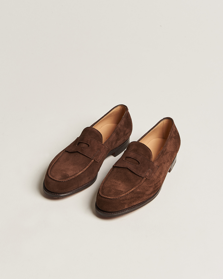 Homme | Sections | John Lobb | Lopez Penny Loafer Dark Brown Suede