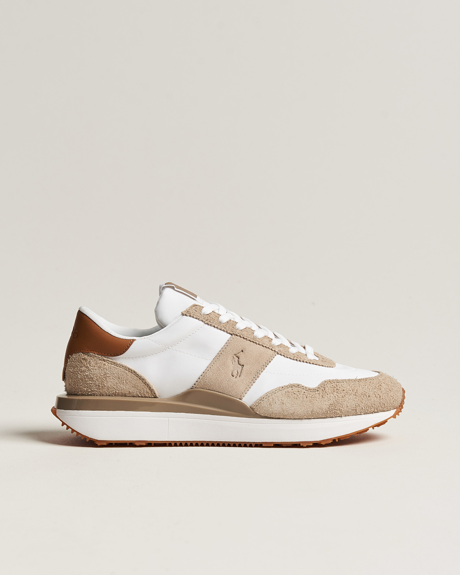 Homme | Polo Ralph Lauren Train 89 Running Sneaker White/Brown | Polo Ralph Lauren | Train 89 Running Sneaker White/Brown