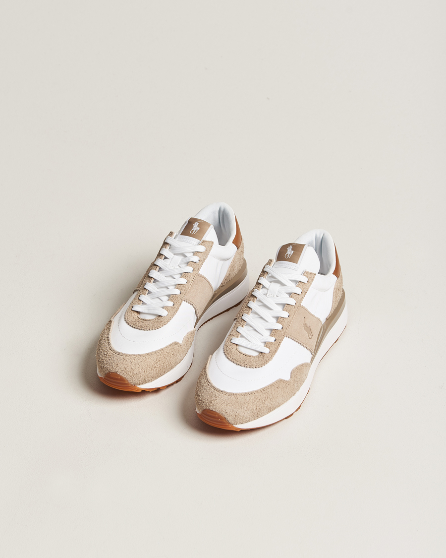Homme | Polo Ralph Lauren Train 89 Running Sneaker White/Brown | Polo Ralph Lauren | Train 89 Running Sneaker White/Brown