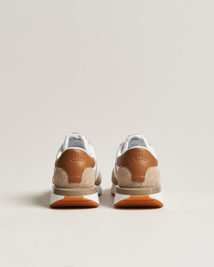 Homme | Polo Ralph Lauren Train 89 Running Sneaker White/Brown | Polo Ralph Lauren | Train 89 Running Sneaker White/Brown