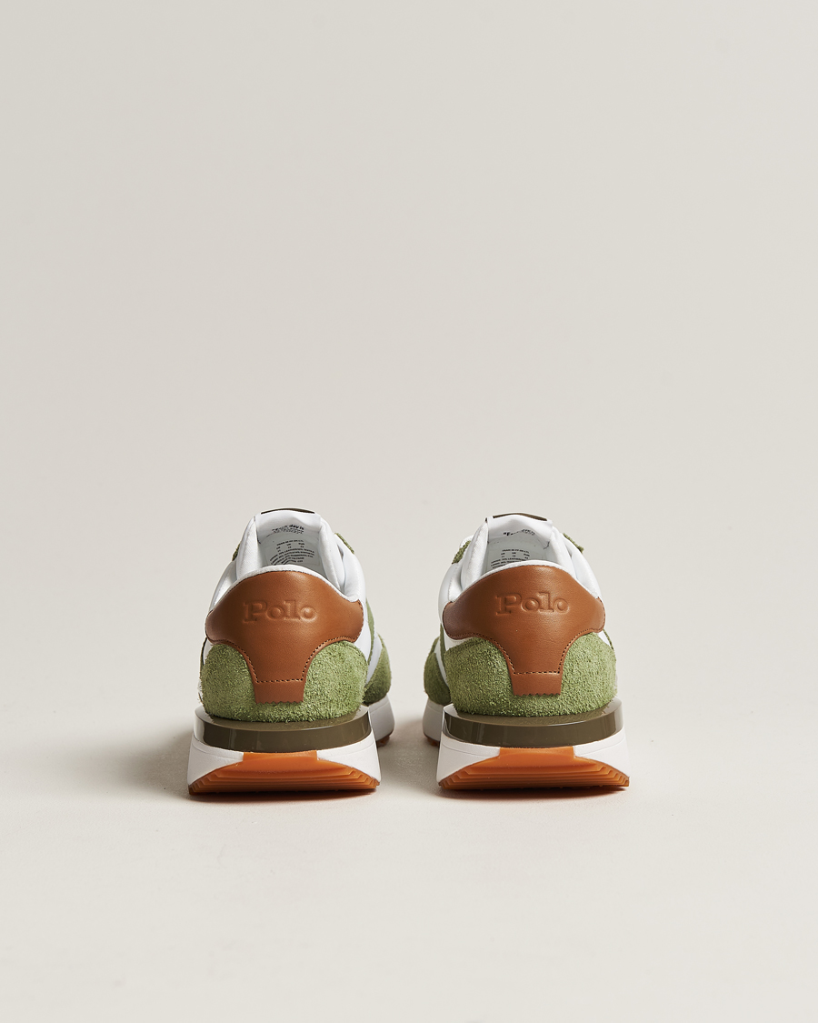 Homme | Polo Ralph Lauren Train 89 Running Sneaker White/Olive | Polo Ralph Lauren | Train 89 Running Sneaker White/Olive