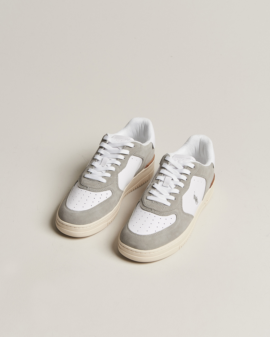 Homme | Polo Ralph Lauren Masters Court Suede Sneaker Grey/White | Polo Ralph Lauren | Masters Court Suede Sneaker Grey/White
