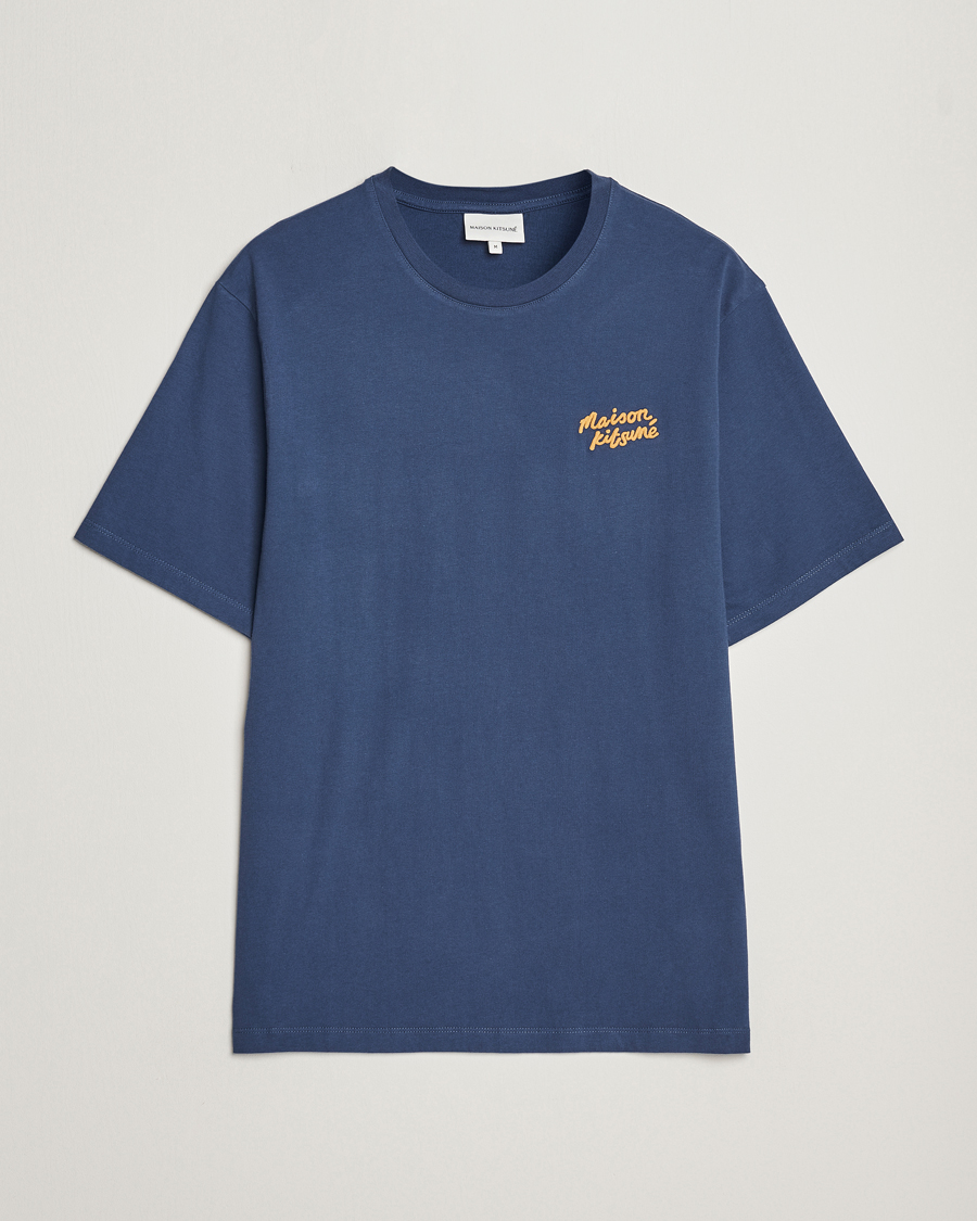 Homme | T-shirts | Maison Kitsuné | Mini Handwriting T-shirt Blue Denim