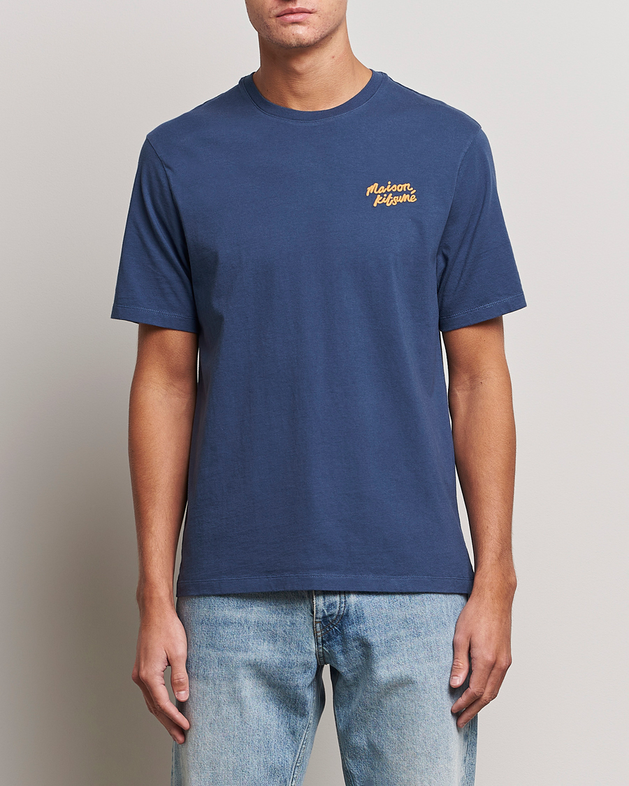 Homme | T-shirts | Maison Kitsuné | Mini Handwriting T-shirt Blue Denim