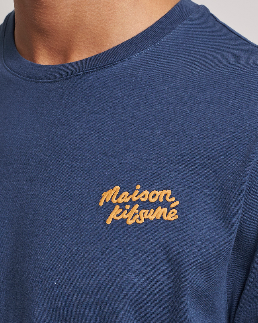 Homme | T-shirts | Maison Kitsuné | Mini Handwriting T-shirt Blue Denim
