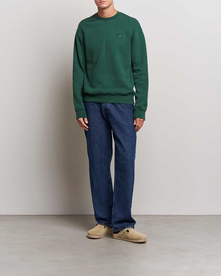 Homme | Pulls Et Tricots | Maison Kitsuné | Tonal Fox Head Sweatshirt Bottle Green