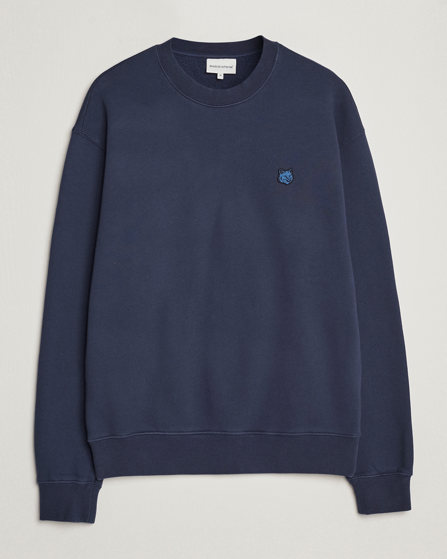 Homme | Pulls Et Tricots | Maison Kitsuné | Tonal Fox Head Sweatshirt Ink Blue