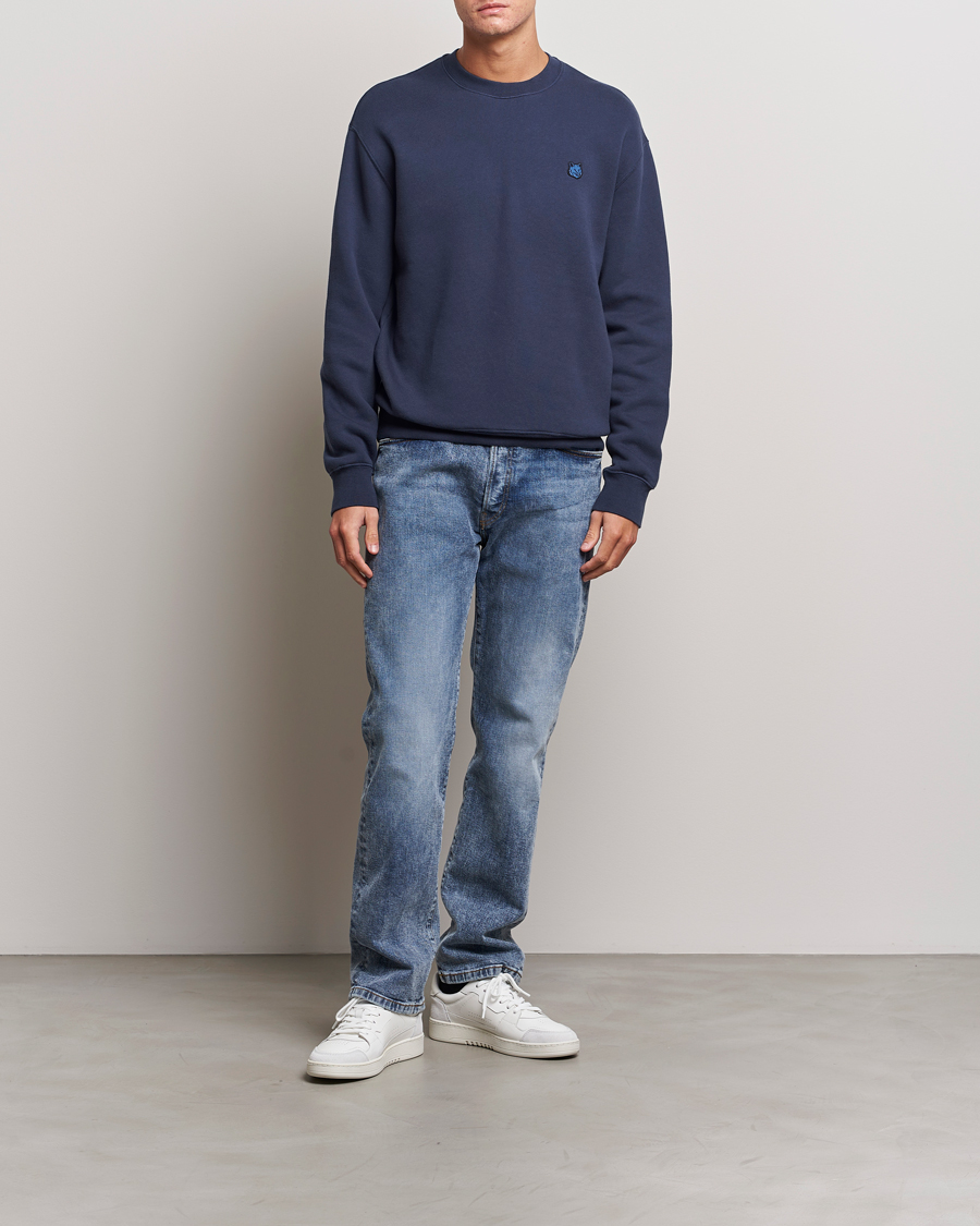 Homme | Pulls Et Tricots | Maison Kitsuné | Tonal Fox Head Sweatshirt Ink Blue
