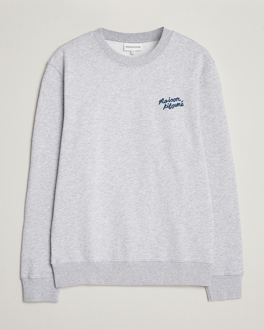 Homme | Pulls Et Tricots | Maison Kitsuné | Mini Handwriting Sweatshirt Light Grey Melange