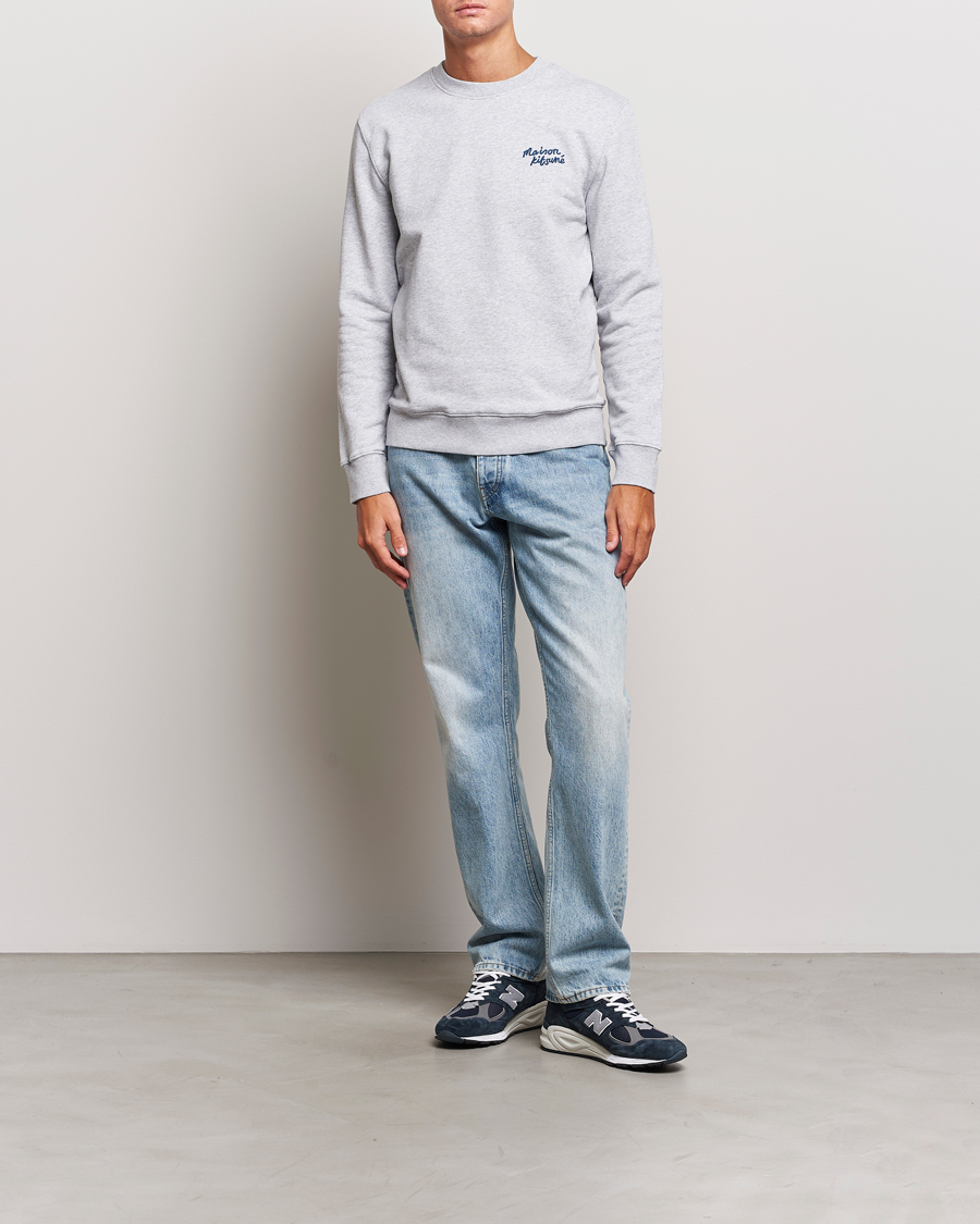 Homme | Pulls Et Tricots | Maison Kitsuné | Mini Handwriting Sweatshirt Light Grey Melange