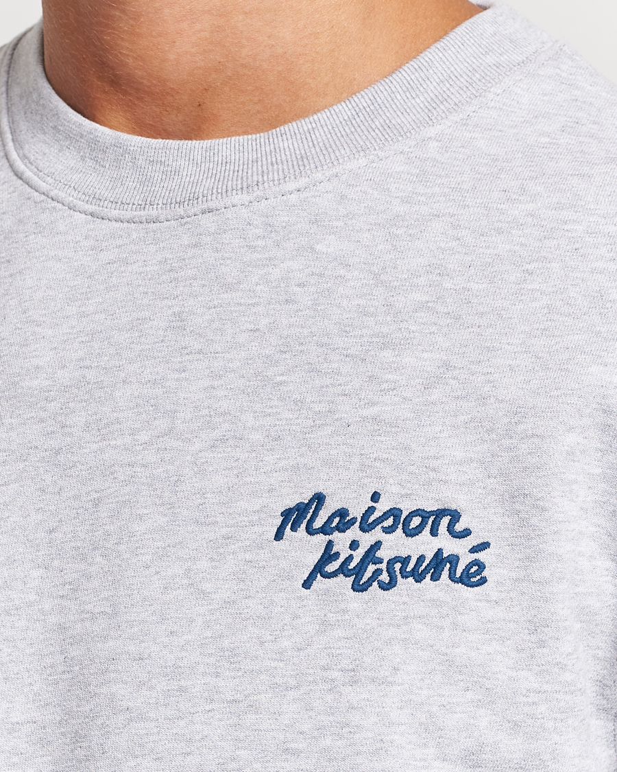 Homme | Pulls Et Tricots | Maison Kitsuné | Mini Handwriting Sweatshirt Light Grey Melange