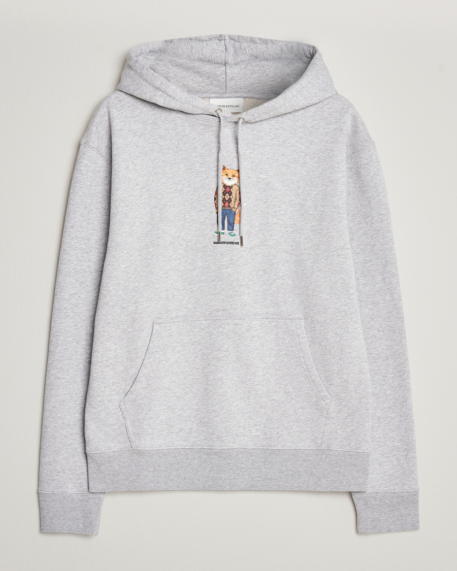 Homme | Pulls Et Tricots | Maison Kitsuné | Dressed Fox Hoodie Light Grey Melange