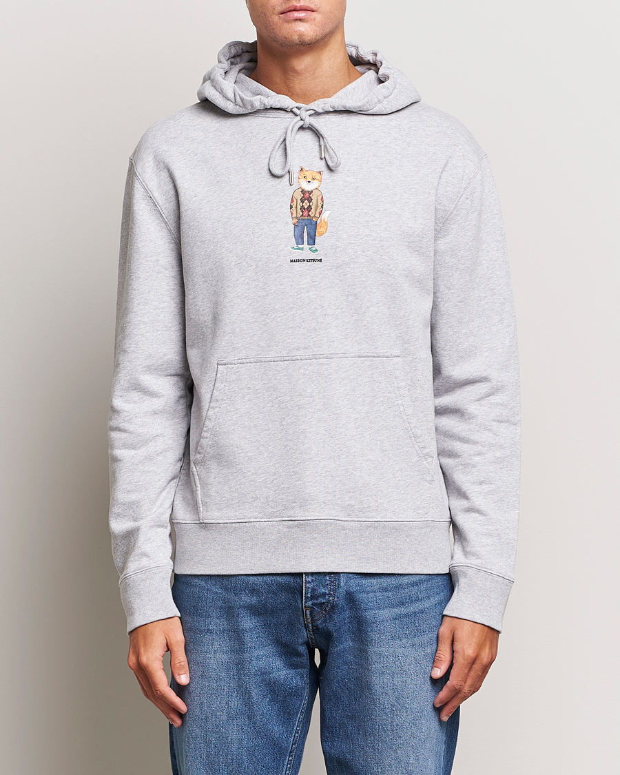 Homme | Pulls Et Tricots | Maison Kitsuné | Dressed Fox Hoodie Light Grey Melange