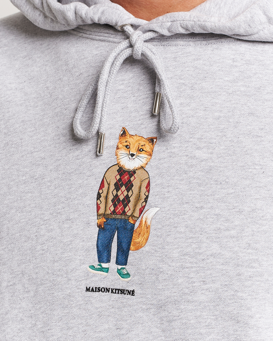 Homme | Pulls Et Tricots | Maison Kitsuné | Dressed Fox Hoodie Light Grey Melange