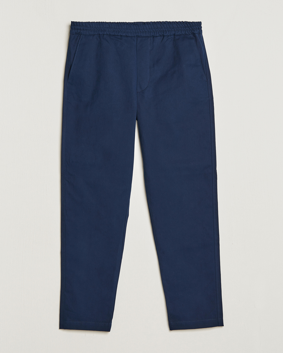 Homme | Pantalons | Maison Kitsuné | Cotton Drawstring Pants Ink Blue