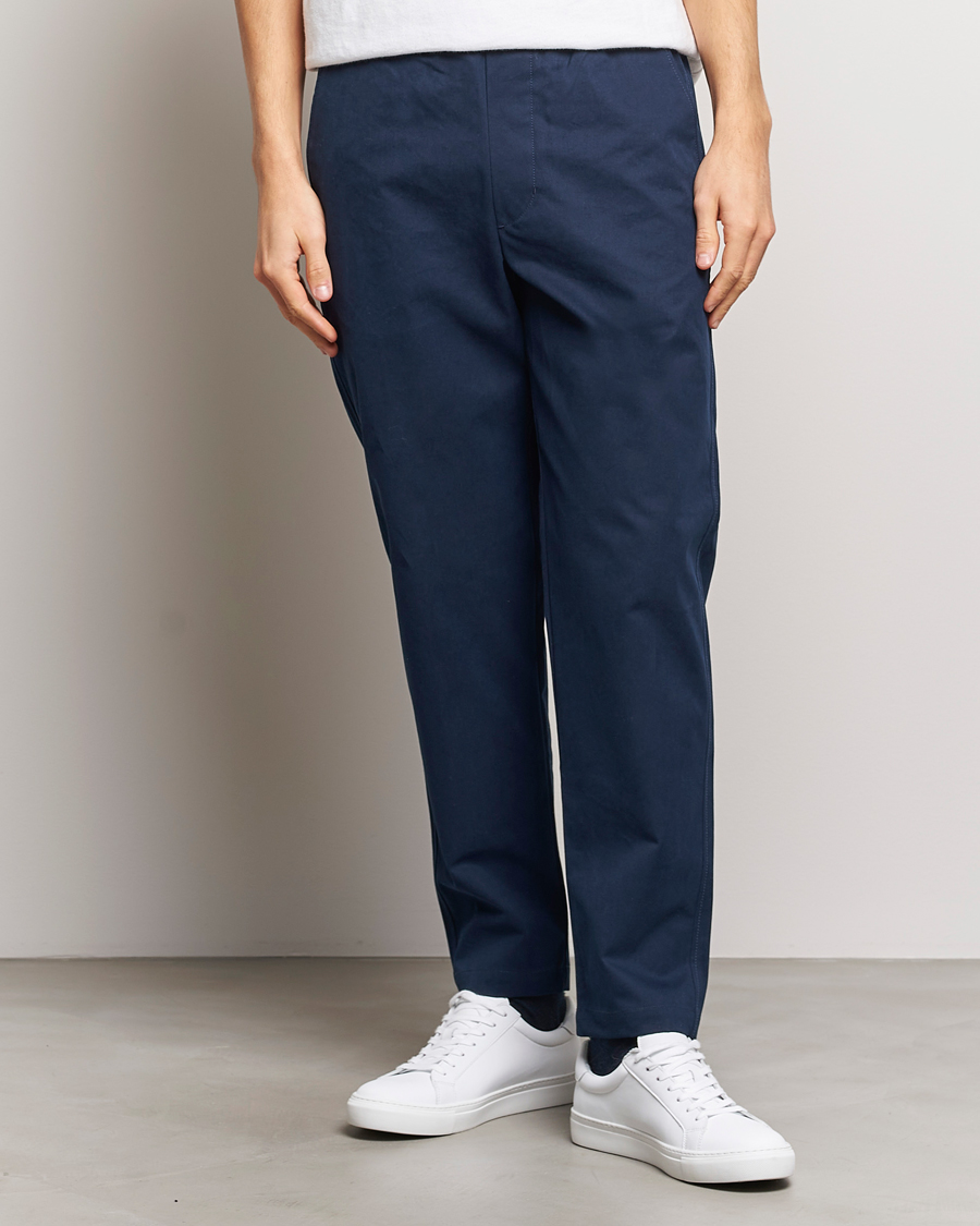 Homme | Pantalons | Maison Kitsuné | Cotton Drawstring Pants Ink Blue