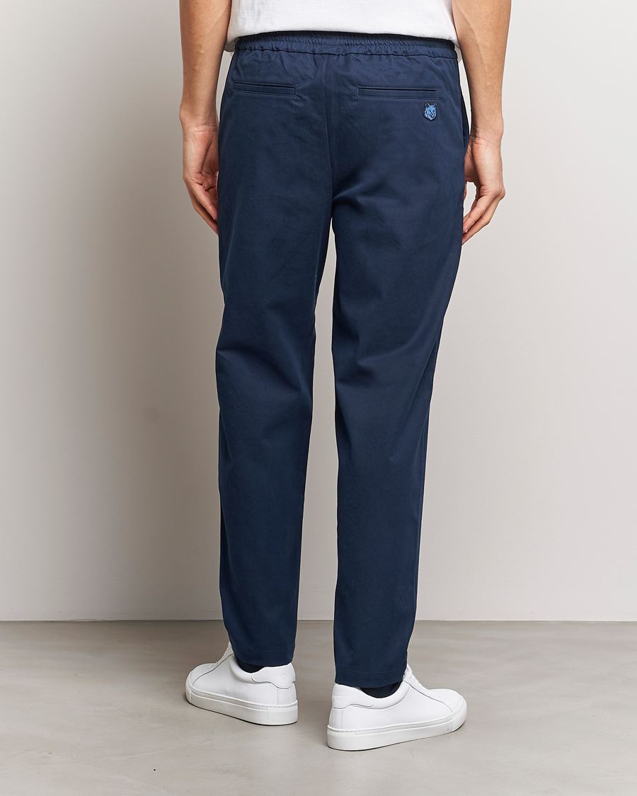 Homme | Pantalons | Maison Kitsuné | Cotton Drawstring Pants Ink Blue