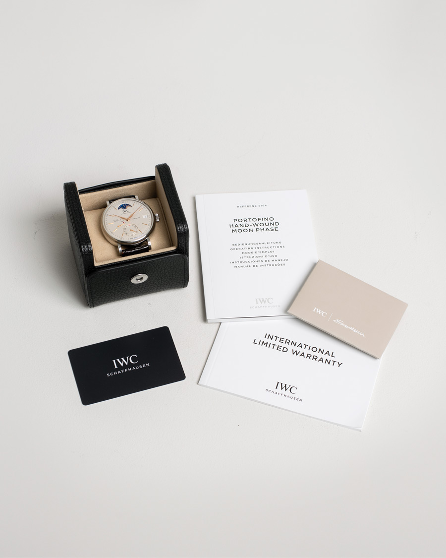 Homme | IWC Pre-Owned Portofino Moon Phase IW516401 Steel White | IWC Pre-Owned | Portofino Moon Phase IW516401 Steel White