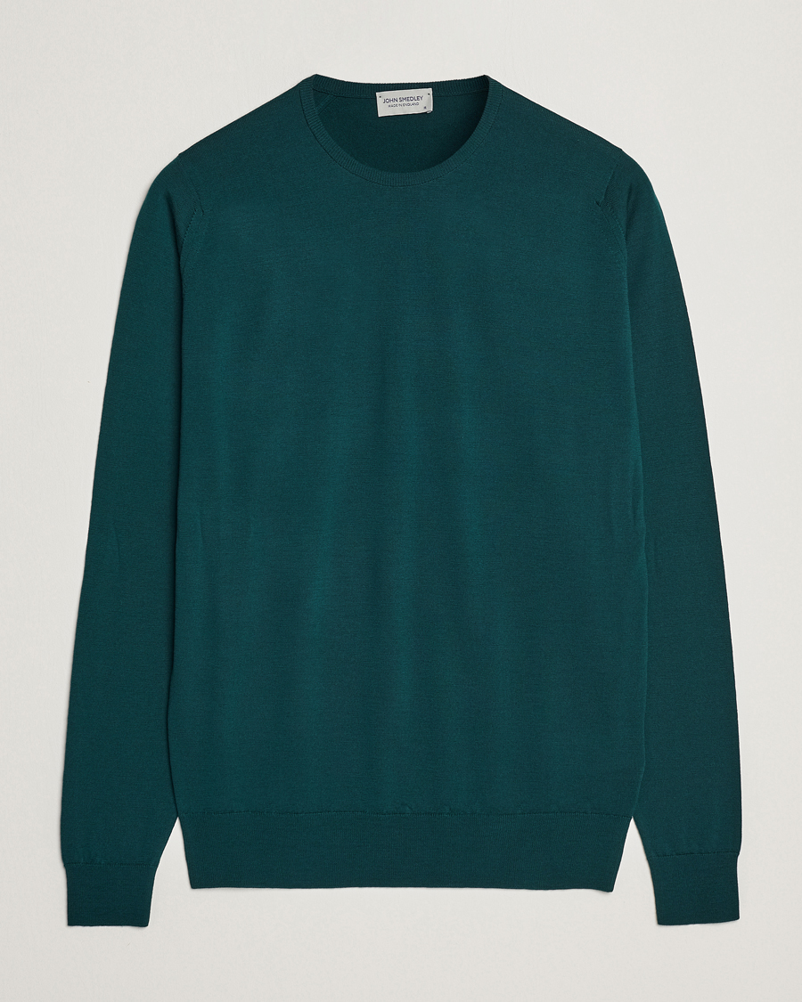 Homme | Pulls Et Tricots | John Smedley | Lundy Extra Fine Merino Crew Neck Pine Green