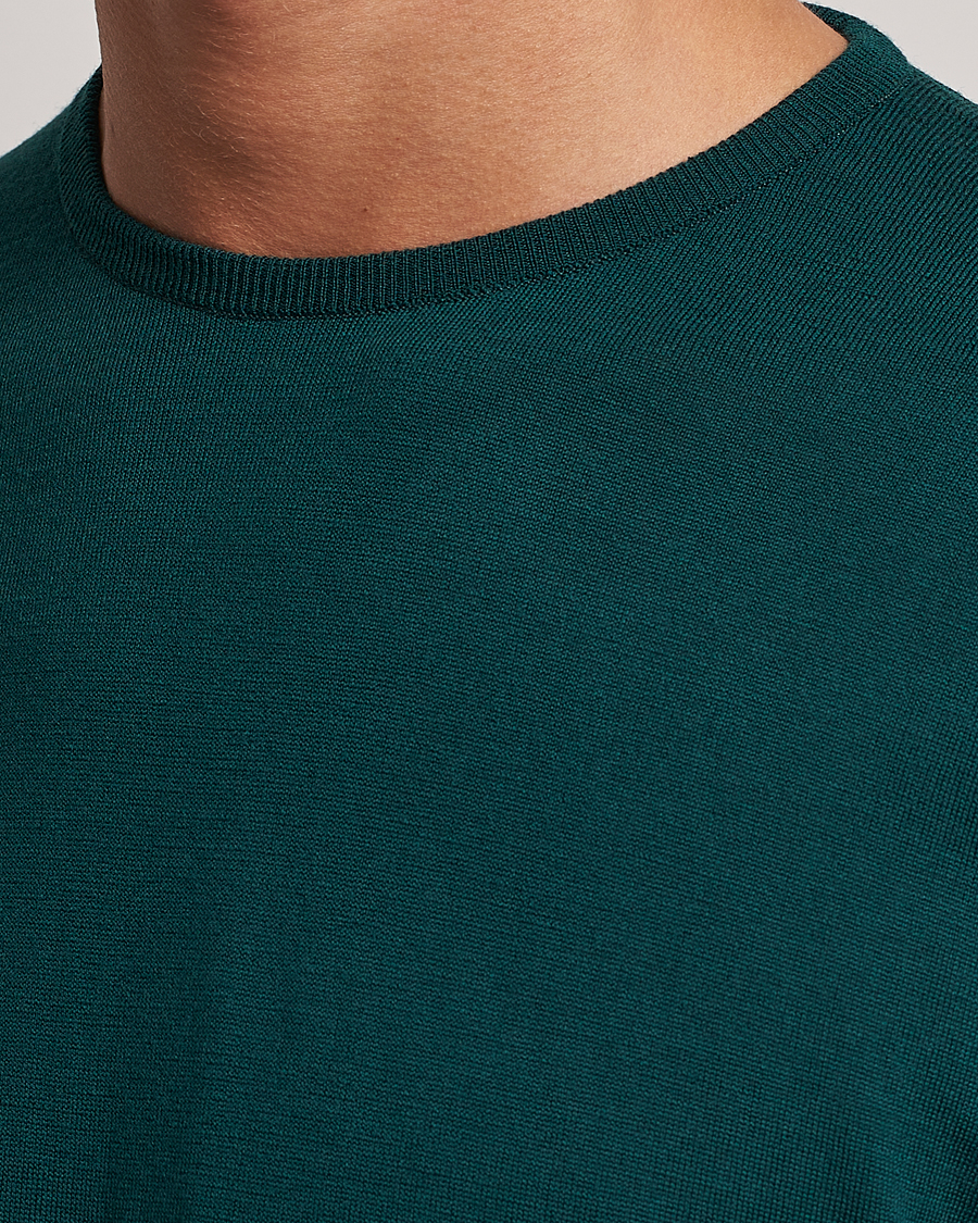 Homme | Pulls Et Tricots | John Smedley | Lundy Extra Fine Merino Crew Neck Pine Green