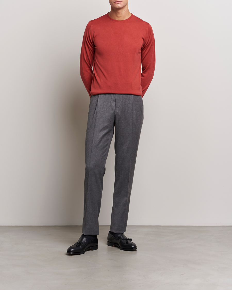 Homme | Pulls Et Tricots | John Smedley | Lundy Extra Fine Merino Crew Neck Redwood